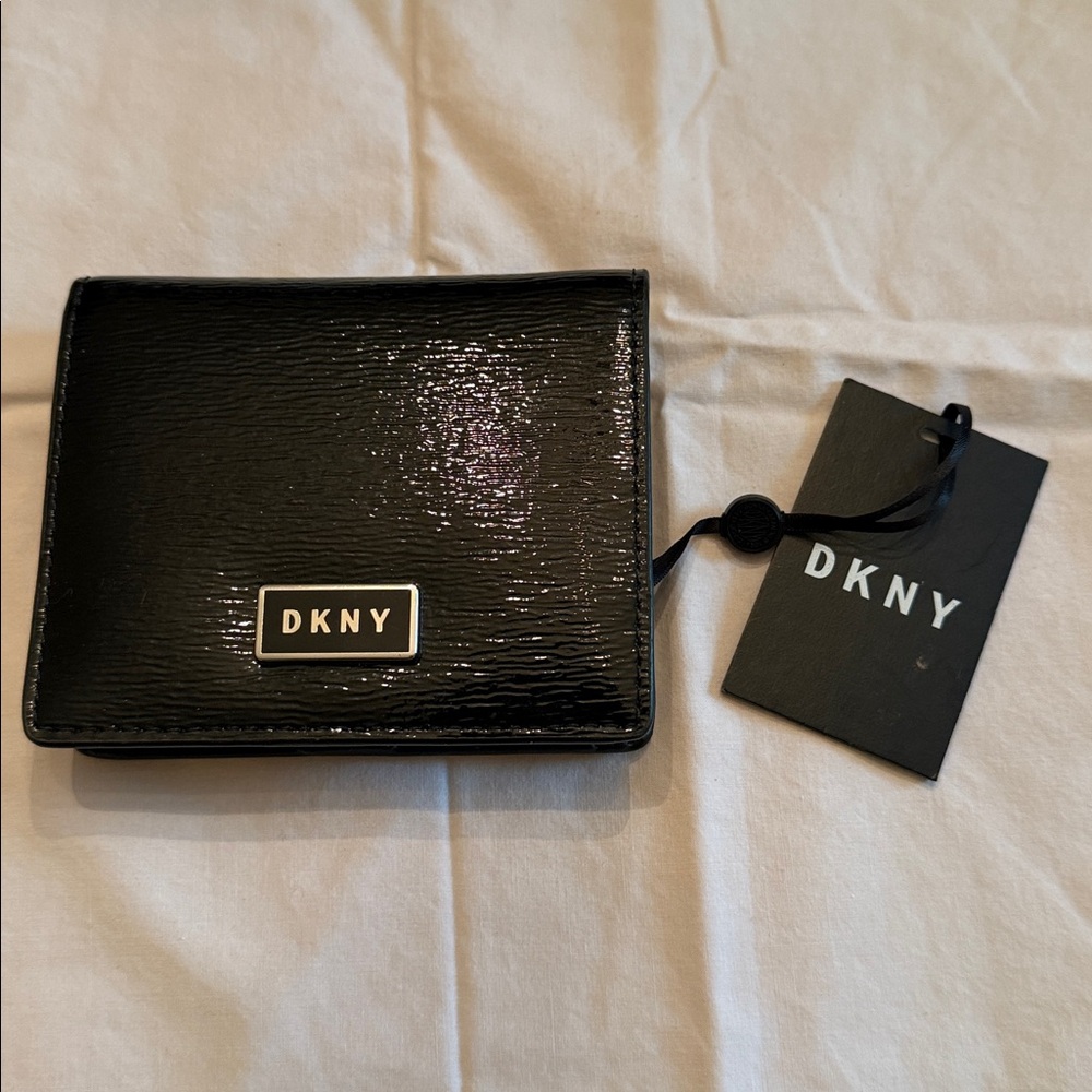 DKNY Glossy Black Card Holder